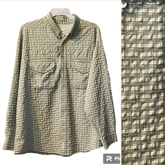Woolrich Vented Top Mens 2X Tactical Fishing Pockets Big Tall Button Down USA - Picture 1 of 7